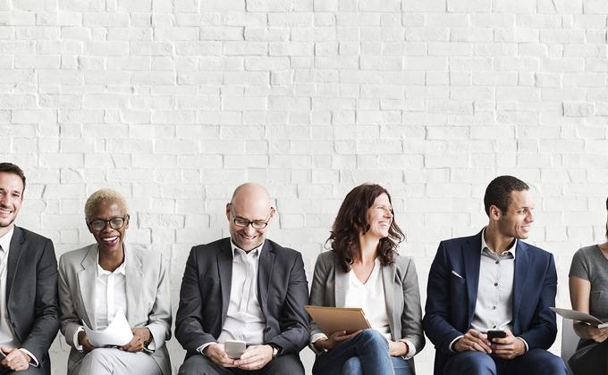 Group of people waiting for job interview